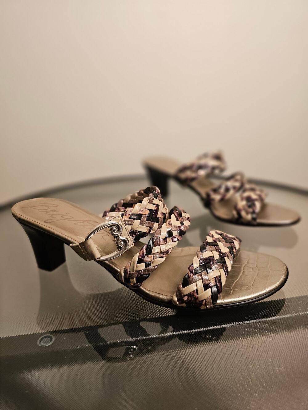 Brighton Tress Braided Leather Heeled Sandals